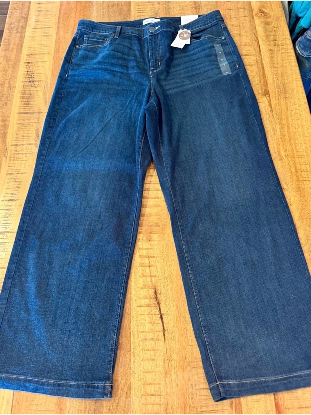 Lane Bryant Women's Wide Leg Jeans in Dark Blue